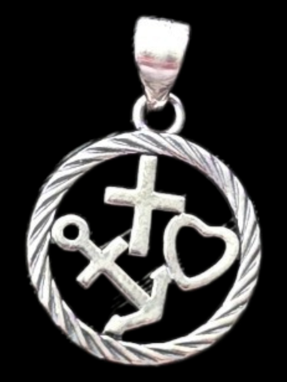 Faith Hope & Love Sterling Silver Pendant Necklace – Inspirational Jewelry Gift